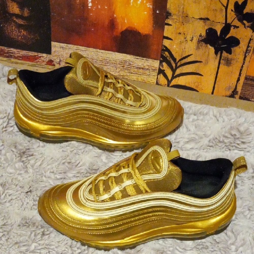 Nike Air Max 97 CT4556-700 Gold Athletic Sneakers - Picture 7 of 7